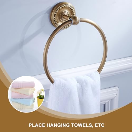 Antique Bronze Towel Ring for Bathroom Hand Towel Holder Wall Mounted - color: Towel Ring