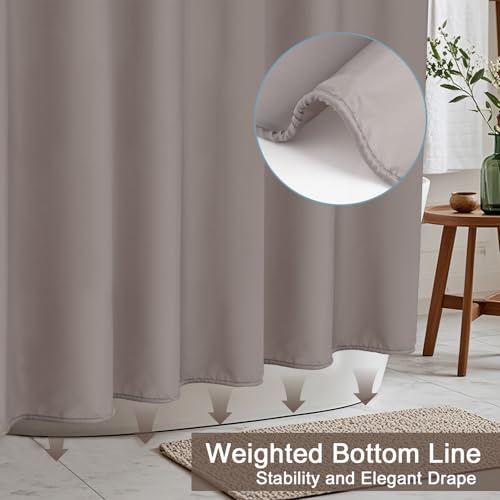 AooHome Stall Size 36x72 Inch Shower Curtain Liner, Half Size Solid Shower Curtain with Hooks, Weighted Hem, Waterproof, Chocolate - color: Chocolate, size: 36"W x 72"L (Pack of 1)