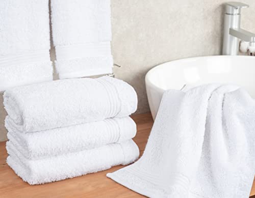 Cotton Paradise 100% Cotton Turkish Towel Set, Soft Absorbent Quick Dry, 4 Piece Hand Towel Set, Snow White - color: Snow White, size: 16"x28"
