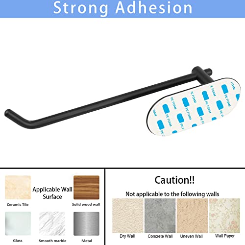 TocTen Hand Towel Holder, No Drilling Stick on Wall Towel Bar, SUS 304 Stainless Steel Towel Rod, Strong Self Adhesive Towel Rack/Hanger for Bathroom Kitchen (Matte Black) - color: Matte Black, size: 1 Pack 8.35 inch