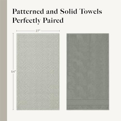 Modern Threads 6 Piece Cotton Bath Towel Set – Ultra Soft 600 GSM Towels – Bathroom Set with Hand Towels and Washcloths – Waffle (Deep Sage) - color: Deep Sage, style: Waffle