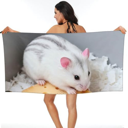 Cheese Hamster Quick Dry Bath Towels - Super Soft Bath Towels for Home, Spa, Gym, Travel - color: Cheese Hamster, size: 31.5"x63"