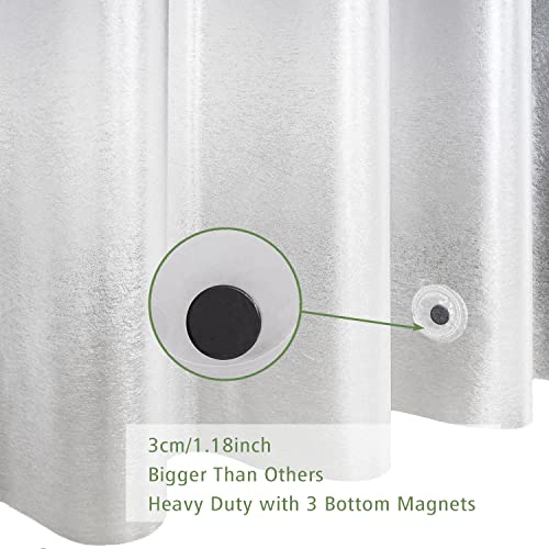 UFRIDAY Extra Long Shower Curtain Liner 84 inch, Heavy Duty White EVA 3D Frosted Shower Curtain Liners for Bathroom 72 x 84 Inches Weighted with 3 Big Magnets, Thick,Semi Transparent. - color: Frosted Clear, size: 72"W x 84"L (Pack of 1)
