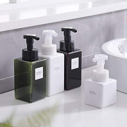 Foaming Soap Dispenser, 15oz Plastic Refillable Pump Bottle, 2 Pack, Green | Hand Dispenser for Liquid Soap, Shampoo & Body Wash – Saves Soap with Rich Foam, Reusable, Easy to Refill, BPA-Free - color: Green, size: 15 oz (2 Pack)