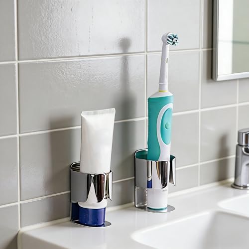 Electric Toothbrush Holder, Silver, Wall Mount | 2 Pack - color: Silver2pack