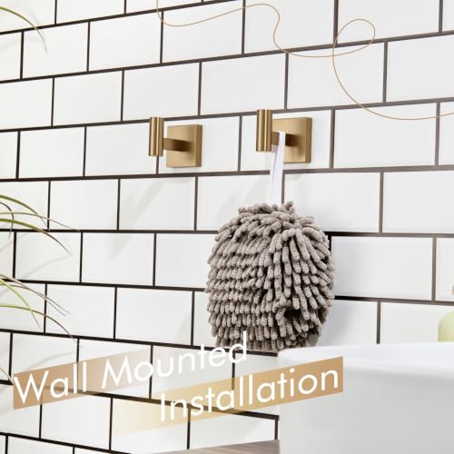 KOKOSIRI Robe Hooks for Bathrooms Towel Hook, Wall Mounted Coat Hooks Bathroom Hardware 2 Pack Champagne Bronze Stainless Steel B1013CPG-P2 - color: Champagne Bronze, size: 2 Pack