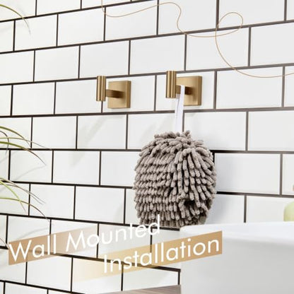 KOKOSIRI Robe Hooks for Bathrooms Towel Hook, Wall Mounted Coat Hooks Bathroom Hardware 2 Pack Champagne Bronze Stainless Steel B1013CPG-P2 - color: Champagne Bronze, size: 2 Pack