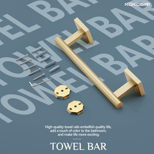 KOKOSIRI Towel Rack for Bathroom 9-Inch Hand Towel Bar Wall Mounted Towel Ring Holder Brushed Gold Stainless Steel Bathroom Organization, B4005BG-L9 - color: Brushed Gold