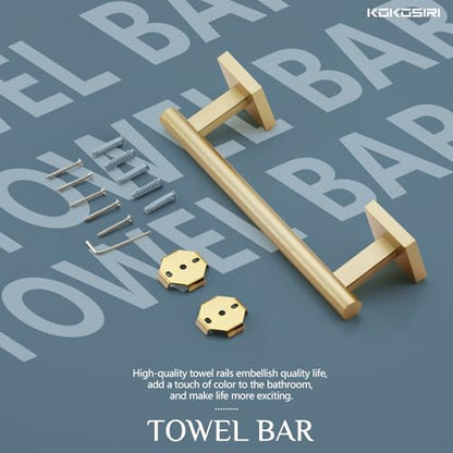 KOKOSIRI Towel Rack for Bathroom 9-Inch Hand Towel Bar Wall Mounted Towel Ring Holder Brushed Gold Stainless Steel Bathroom Organization, B4005BG-L9 - color: Brushed Gold