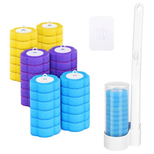 Disposable Toilet Brush Set with Holder, 36pcs Toilet Wand Refills, Toilet Bowl Cleaner System for Bathroom - size: 1 Brush+36 Refills