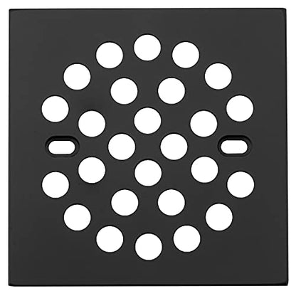 RRAJJ Square Improve 4-1/4 Inch(108mm*108mm) Screw-in Shower Floor Drain Grate Strainer (Black) - color: Black