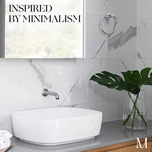 MARMOLUX ACC 2-Pc Bathroom Hardware Set - Hand Towel Holder for Bathroom Wall - Toilet Paper Holder Stand Wall Mount - Towel Holder Hanger Rack Stainless Steel Bathroom Set Towel Ring - Brushed Steel - color: Brushed Steel, size: 2pc Bundle