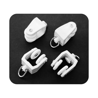 50PCS White Curtain Track Rollers, Plastic Ceiling Rail Gliders for Window Shower Bendable Flexible Track System - color: White