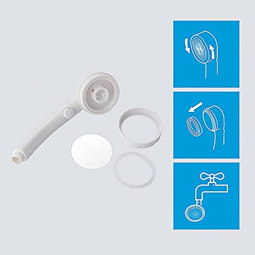 KAIYING High Pressure Handheld Shower Head with ON/OFF Pause Switch, 3 Spray Modes Shower Wand with Shut Off Button, Removable Camper Shower Head with Hose and Adjustable Angle Bracket (White) | 3 Spray Modes Shower Wand with Shut Off Button, Camper & RV