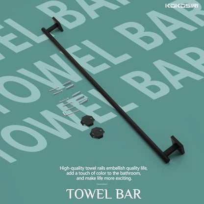 KOKOSIRI 36'' Towel Rails Bathroom Towel Bars Matte Black 36 Inch Bath Towel Holder for Washroom Kitchen Wall Stainless Steel B4005BK-L36 - color: Matte Black, size: 36-Inch