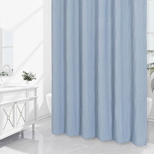 72x84 Extra Long Shower Curtain, Fog Blue 3D Embossed Half Bath Curtain - color: Fogblue, size: 72"W x 84"L (Pack of 1)