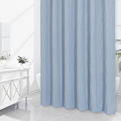 72x84 Extra Long Shower Curtain, Fog Blue 3D Embossed Half Bath Curtain - color: Fogblue, size: 72"W x 84"L (Pack of 1)