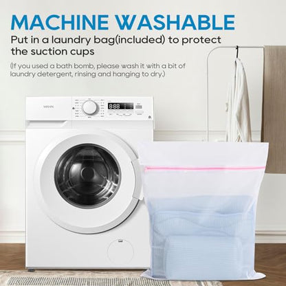 OMYSTYLE Full Body Bath Pillow, Bath Pillows for tub with Mesh Washing Bag & 21 Non-Slip Suction Cups, Spa Bathtub for Head Neck Shoulder and Back Support - 5D Air Mesh & Quick Drying | Blue - color: Blue