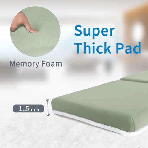 JJGoo Bath Kneeler with Elbow Rest Pad Set, 1.5 inch Kneeling Pad Mat for Bathtub Baby Bathing Parents, Painless Foam Mat with Toy Organizer Pockets, Non-Slip for Baby and Toddler Bathing - color: Green