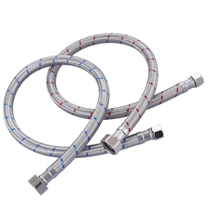 24'' Long Faucet Connector, Stainless Steel Braided cUPC Faucet Supply Lines G1/2" FIP x 3/8" Compression Sink Hose Attachment Toilet Water Hose Replacement Parts 2 PCS - size: 24 Inch