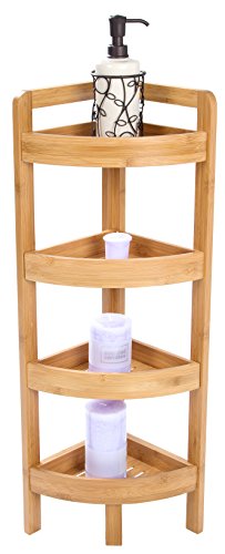 31.5" 4 Tier Bamboo Corner Storage Shelf By Trademark Innovations - style: Slatted