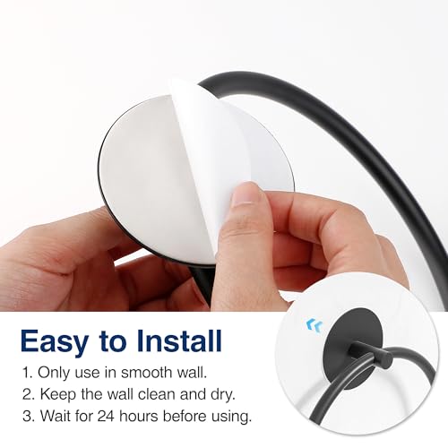 Matte Black Bathroom Towel Ring - SUS304 Stainless Steel Bathroom Towel Rack, Susswiff Adhesive Wall Mounted Hand Towels Holder, Towel Hanger for Bathroom Organizer, Kitchen Storage - color: Matte Black