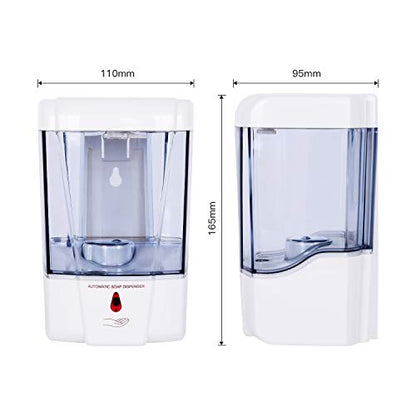 interhasa! Soap Dispenser, Touchless Hand Sanitizer Dispenser Wall Mount Automatic Kitchen Soap Dispenser for Commercial Home, Office, 600ml/20oz - color: White
