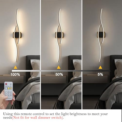 Daunton Black Vanity Lights Fixtures Over Mirror, Modern LED Bathroom Light Fixture with Remote Control, 3CCT Dimmable Bathroom Vanity Light 40.5 inch Wall Sconce Lighting for Bedroom, Living Room - color: Black
