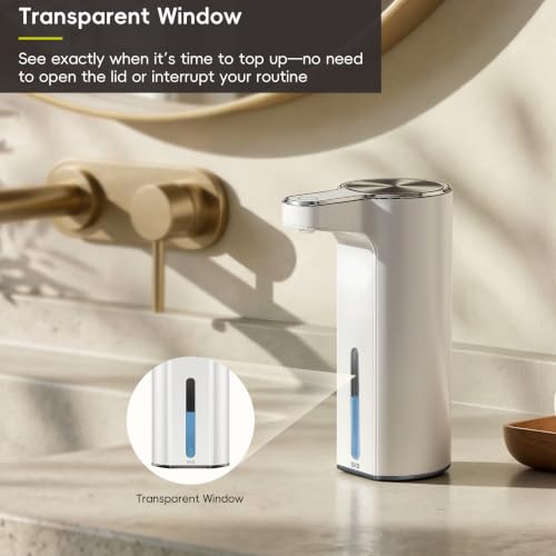 EKO Aroma Touchless Automatic Soap Dispenser for Bathroom and Kitchen, Liquid Hand Soap Dispenser, Water-Resistant and Rechargeable, 9 fl oz (White) - color: White, size: 9 oz (Standard Rechargeable)