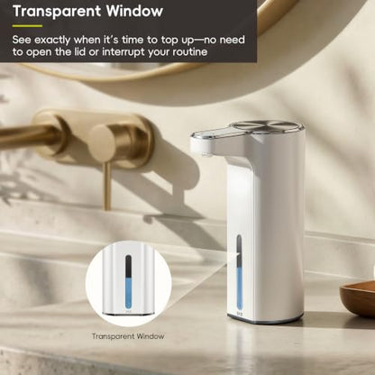 EKO Aroma Touchless Automatic Soap Dispenser for Bathroom and Kitchen, Liquid Hand Soap Dispenser, Water-Resistant and Rechargeable, 9 fl oz (White) - color: White, size: 9 oz (Standard Rechargeable)