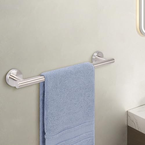 Livabber Bath Towel Bar, 304 Stainless Steel Towel Rack, Heavy Duty Towel Holder Wall Mounted for Bathroom/Kitchen, Usable Hanging Length-13.4 Inch, Total Length-16 Inch (Brushed Nickel) - color: Brushed Nickel, size: 16 Inch