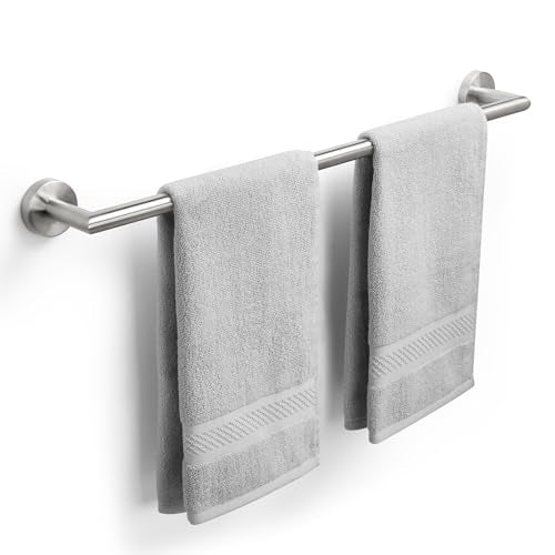 Bathroom Towel Bar 24 Inch Towel Rack Wall Mount Bath Towel Holder Modern Towel Rod Silver Bath Towel Hanger Stainless Steel Brushed Finished Bathroom Accessories Towel Rail Single Bar Brushed Nickel - color: Brushed Nickel, size: 24 Inch