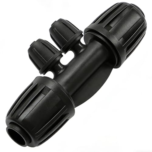 10 Pack 1/2" To 1/4" Drip Irrigation Fittings, 1/2 Inch (1/2" ID x 0.6-0.65" OD) Drip Line to 1/4 Inch Irrigation Tubing Barbed Adapter Anti-Drop Locked Nut Barbed Reducer 4 Way Tee Connectors - size: 1/2" to 1/4" 4-way-10P