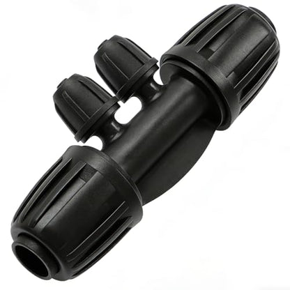 10 Pack 1/2" To 1/4" Drip Irrigation Fittings, 1/2 Inch (1/2" ID x 0.6-0.65" OD) Drip Line to 1/4 Inch Irrigation Tubing Barbed Adapter Anti-Drop Locked Nut Barbed Reducer 4 Way Tee Connectors - size: 1/2" to 1/4" 4-way-10P