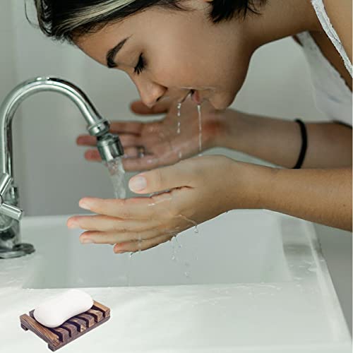 15 Pieces Wooden Soap Dish, Bathroom Wooden Soap Case, Hand Craft Bathtub Shower Dish Accessories - color: Brown-15 Pcs
