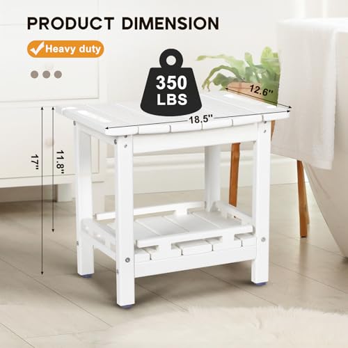 NALONE Shower Bench, HDPE Shower Stool for Shaving Legs with Handle (White) | Indoor and Outdoor Use, All Weather and Long Last, Perfect for Inside Shower - size: White