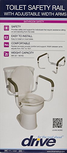 Drive Medical RTL12087 Bathroom Grab Bar for Toilets, White (Pack of 2) - size: 1 Count (Pack of 2)