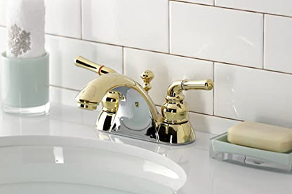 Kingston Brass KB2622 Naples 4-Inch Centerset Lavatory Faucet, Polished Brass - color: Polished Brass
