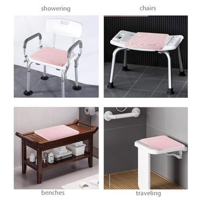 Shower Seat Cushion, Bath Chair Cushion, Bathtub Cushion for Soaking Tub, Non Slip Pad, Shower Safety Mat, Sauna Seat Cushion (Pink) - color: Pink