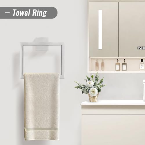 YACVCL Towel Bar Set, 10 Pieces Bathroom Hardware Set Brushed Nickel Bathroom Accessories, SUS304 Stainless Steel Towel Racks Holder Set Wall Mounted 23.6 Inch - color: Brushed Nickel, size: 10 Pieces