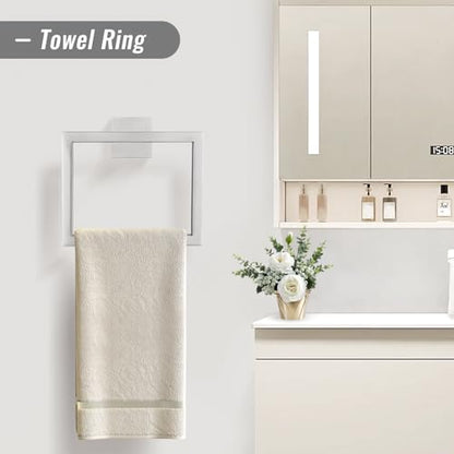 YACVCL Towel Bar Set, 10 Pieces Bathroom Hardware Set Brushed Nickel Bathroom Accessories, SUS304 Stainless Steel Towel Racks Holder Set Wall Mounted 23.6 Inch - color: Brushed Nickel, size: 10 Pieces