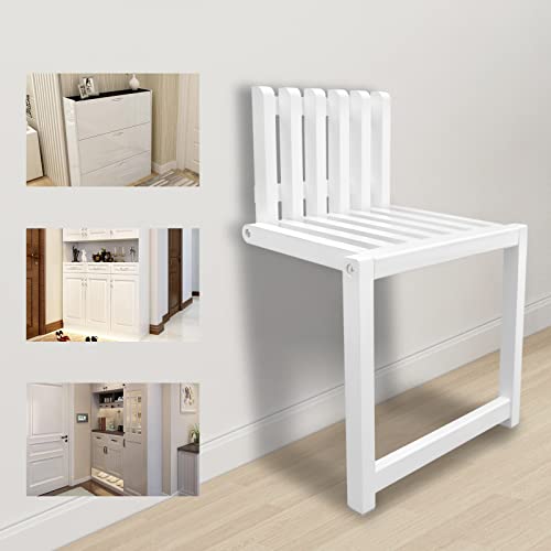 Wall Mounted Folding Chair, Door Shoe Cabinet Hidden Footstool, Folding Bathroom Balcony Living Stool, Folding Shower Seat, for Entrance Bathroom Bedroom