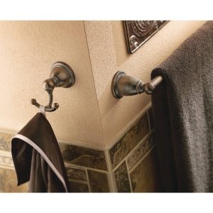 Moen YB2203CH Brantford Chrome Wall Mount Double Robe Hook | Double hook design, chrome finish, space-saving storage, traditional styling, durable metal construction