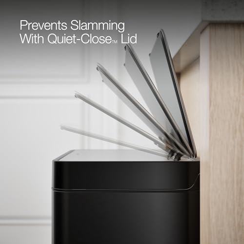 KOHLER K-20956-BST Dual Compartment Step Trash Can, Liner, Black Stainless - color: Black Stainless Steel, size: 11 Gallon - Dual Compartment