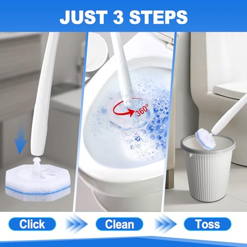 200 Pack Toilet Brush Refills, Disposable Toilet Cleaning Pads | Textured Toilet Scrubber Replacement Heads for Bathroom Cleaning, Designed for Everyday Household Use - size: 1 Count (Pack of 200)