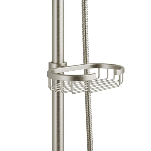 PULSE ShowerSpas Kauai III Brushed Nickel Rain Shower Head with Handheld Spray - 2.5 GPM, 8" Showerhead, 5-Function HandShower, Adjustable Slide Bar - Shower Heads with Handheld Spray Combo - color: Brushed Nickel, size: 2.5 Gallon Per Minute
