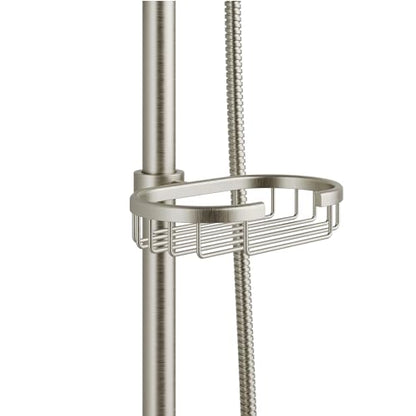 PULSE ShowerSpas Kauai III Brushed Nickel Rain Shower Head with Handheld Spray - 2.5 GPM, 8" Showerhead, 5-Function HandShower, Adjustable Slide Bar - Shower Heads with Handheld Spray Combo - color: Brushed Nickel, size: 2.5 Gallon Per Minute