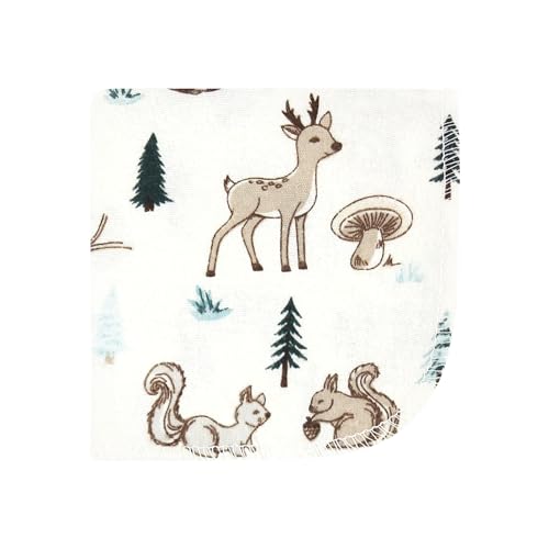 Hudson Baby Unisex Baby Flannel Cotton Poly Washcloths, Boy Woodland Pals 10Pk, One Size - color: Boy Woodland Pals 10pk