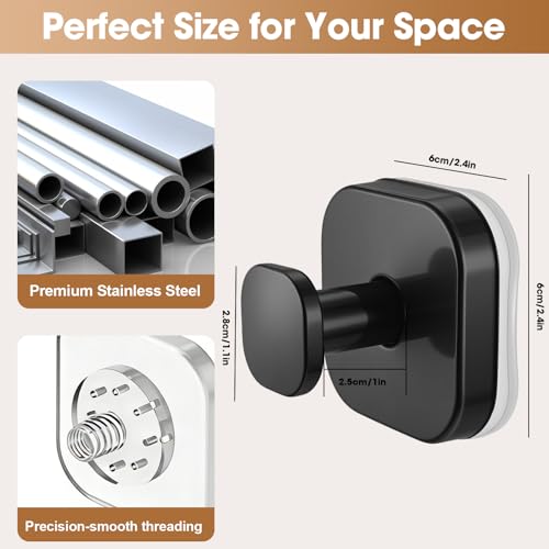 Suction Cup Hooks for Shower,Heavy-duty & No-Drill Waterproof Hook,4 black | Suction cup hooks,removable & reusable; no wall damage,fits smooth surfaces,ideal for towels,robes & loofahs - color: Black