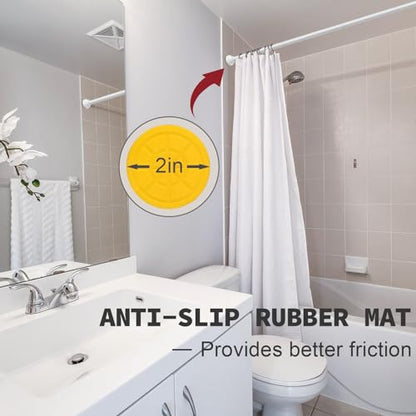 Thestoa White Shower Curtain Rod Adjustable 43-78 inch, 1"Diameter Spring Tension Curtain Rod No Drill, Anti-Rust Non-Slip Shower Rod, White Shower Rod for Bathroom Tension - color: White, size: 43"- 78"